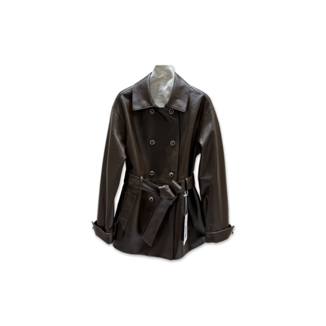 Ch**el mid-length leather jacket